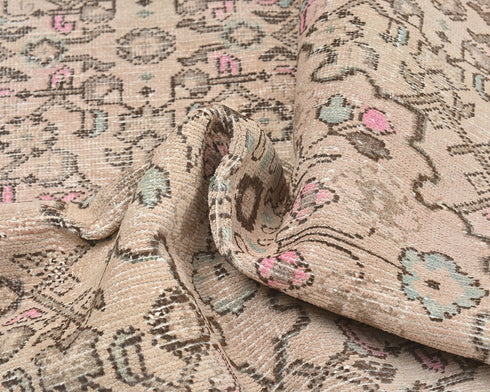 5x7 Vintage Brown Persian Style Hand Knotted Low Pile Wool Area Rug