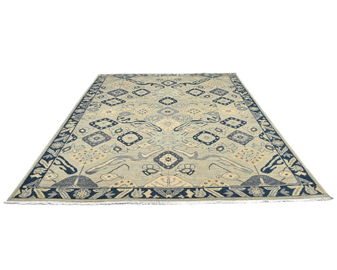8x10 Zeigler Gray Afghan Hand Knotted Wool Area Rug