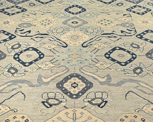 8x10 Zeigler Gray Afghan Hand Knotted Wool Area Rug
