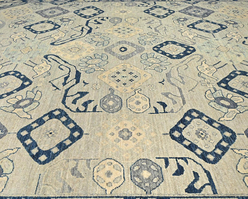 8x10 Zeigler Gray Afghan Hand Knotted Wool Area Rug