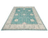 Alfombra tradicional turca Oushak de lana azul zinc, hecha a mano, de 8 x 10 pies