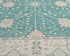 Alfombra tradicional turca Oushak de lana azul zinc, hecha a mano, de 8 x 10 pies