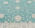 Alfombra tradicional turca Oushak de lana azul zinc, hecha a mano, de 8 x 10 pies