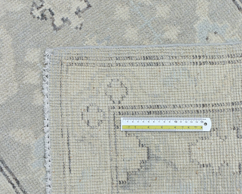 6 Ft Oushak Silver Gray Turkish Hand Knotted Traditional Soft Wool Runner Rug