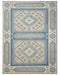 8x10 Ft Kazak Blue Beige Afghan Hand Knotted Geometric Wool Area Rug