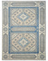 8x10 Ft Kazak Blue Beige Afghan Hand Knotted Geometric Wool Area Rug