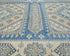 8x10 Ft Kazak Blue Beige Afghan Hand Knotted Geometric Wool Area Rug