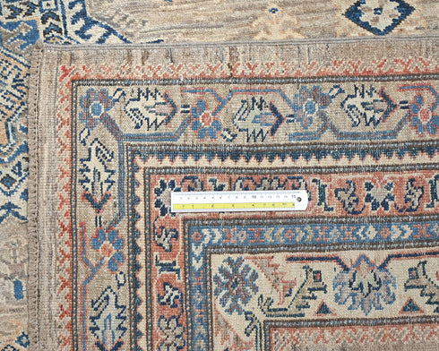6x9 Ft Kazak Brown Afghan Hand Knotted Geometric Wool Area Rug