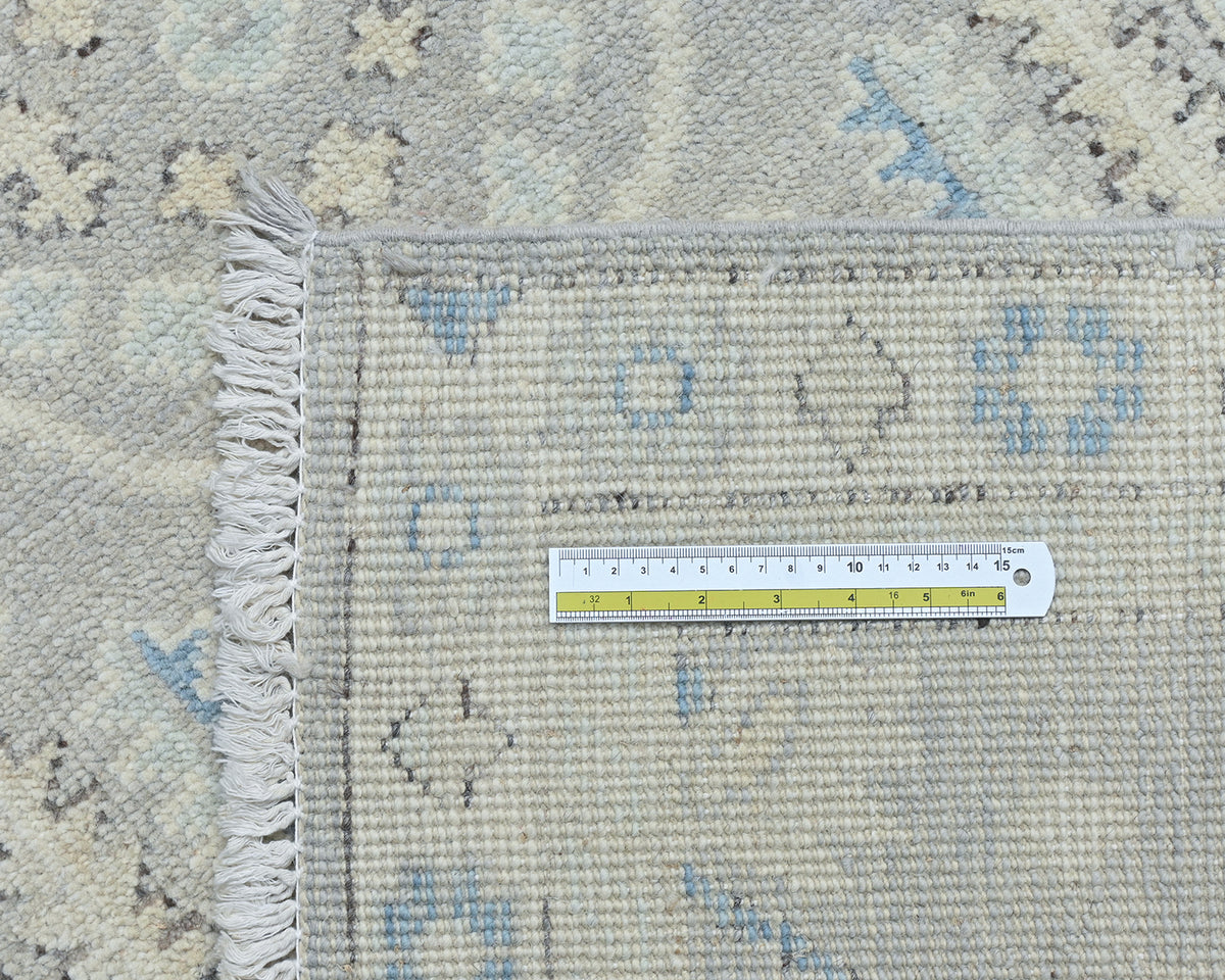 3x12 Ft Gray Oushak Turkish Hand Knotted Traditional Soft Wool Runners