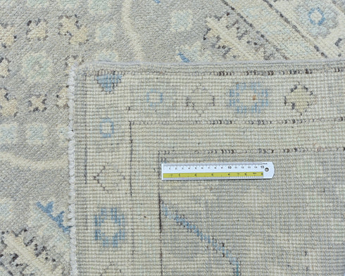 12 Ft Gray Oushak Turkish Hand Knotted Traditional Soft Wool Runner Rug