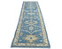 10 Ft Blue Oushak Turkish Hand Knotted Traditional Soft Wool Runner Rug