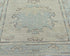 12 Ft Beige Blue Oushak Turkish Handmade Traditional Soft Wool Runner Rug
