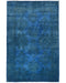 Blue 4x6 Over Dye Chobi Afghan Hand Knotted Floral Wool Area Rug