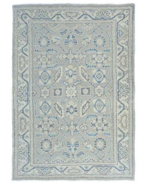 Traditional Oushak 4x6 Taupe Gray Turkish Handmade Veg Dye Wool Area Rug