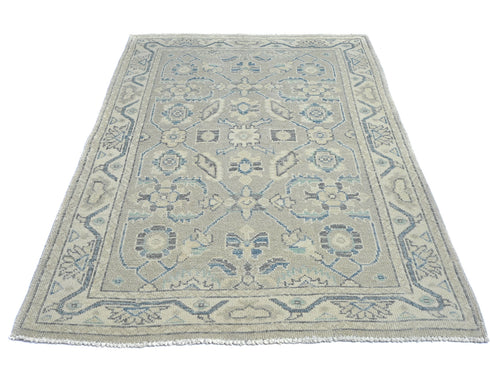 Traditional Oushak 4x6 Taupe Gray Turkish Handmade Veg Dye Wool Area Rug