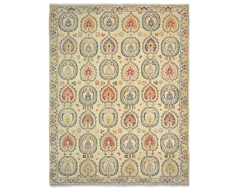 8x10 Zeigler Beige Afghan Hand Knotted Wool Area Rug