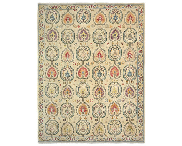 8x10 Zeigler Beige Afghan Hand Knotted Wool Area Rug