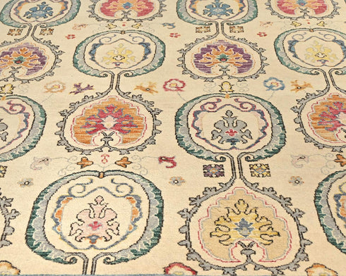 8x10 Zeigler Beige Afghan Hand Knotted Wool Area Rug