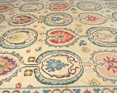 8x10 Zeigler Beige Afghan Hand Knotted Wool Area Rug