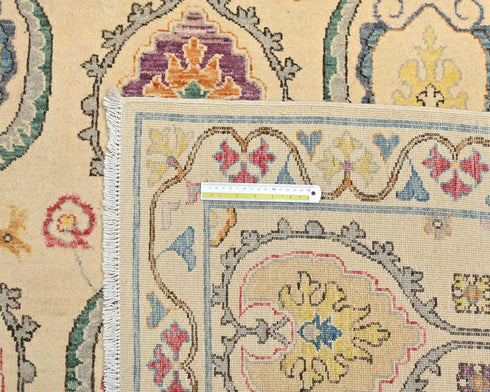 8x10 Zeigler Beige Afghan Hand Knotted Wool Area Rug