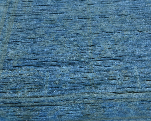 14 Ft Blue Over Dye Chobi Afghan Hand Knotted Wool Runner Rug