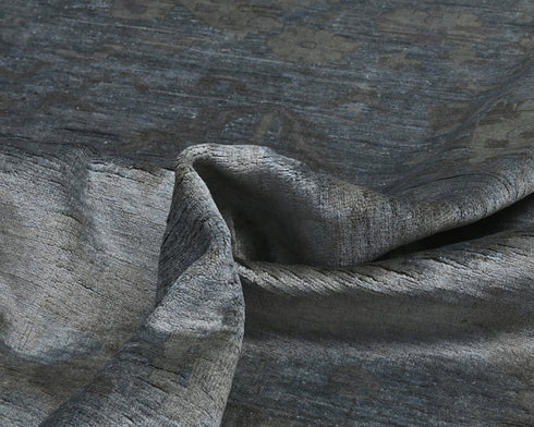 12x14 Chobi Gray Over Dye Afghan Handmade Floral Wool Area Rug