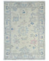 Beige 4x6 Ft Oushak Turkish Hand Knotted Traditional Veg Dye Wool Area Rug