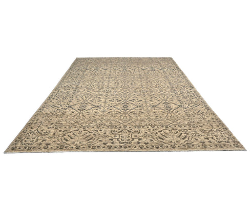 9x12 Zeigler Brown Afghan Hand Knotted Wool Area Rug