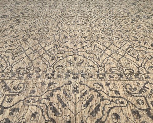 9x12 Zeigler Brown Afghan Hand Knotted Wool Area Rug