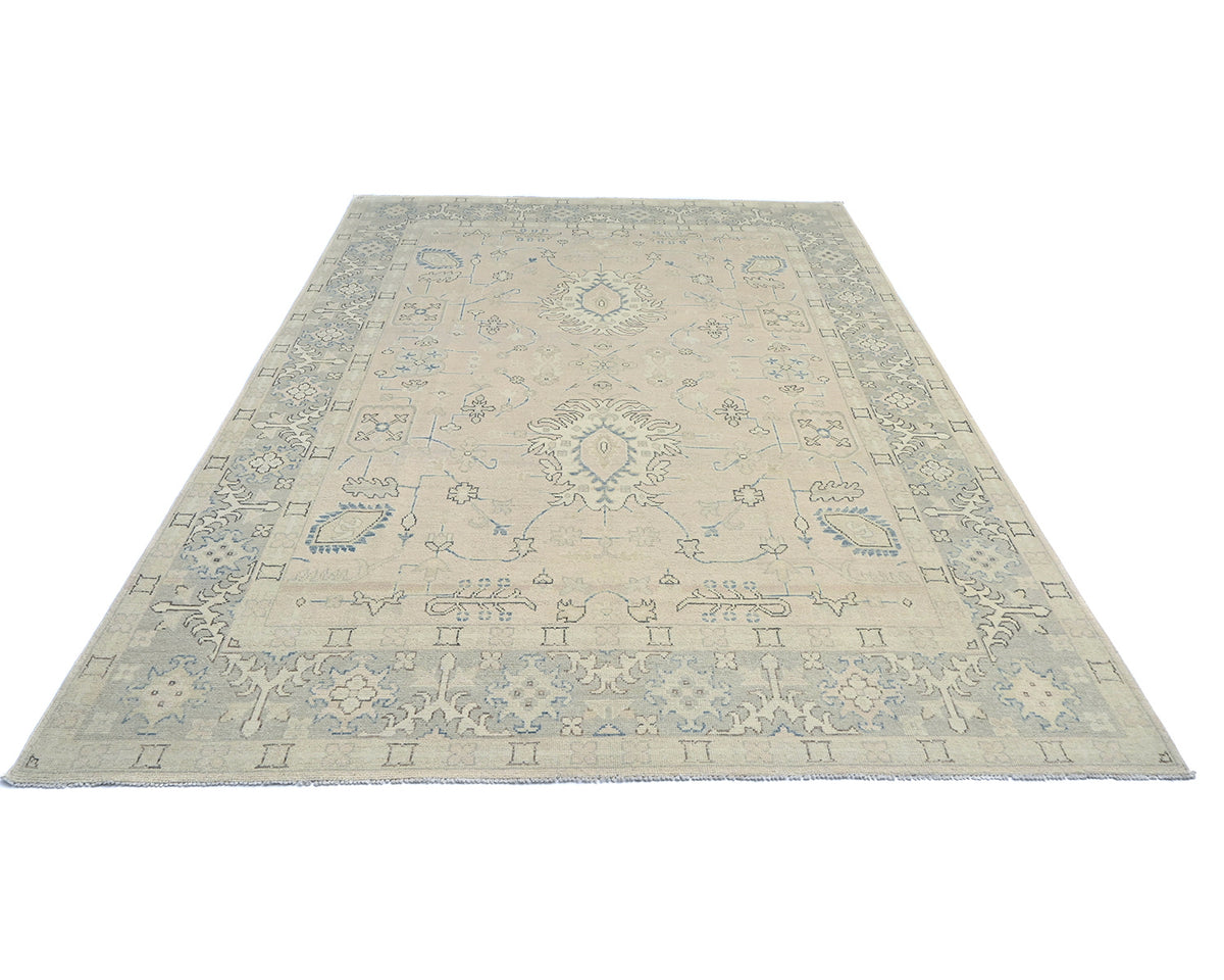 Muted Brown 9x12 Oushak Turkish Hand Knotted Traditional Soft Wool Area Rug