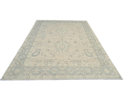 Muted Brown 9x12 Oushak Turkish Hand Knotted Traditional Soft Wool Area Rug