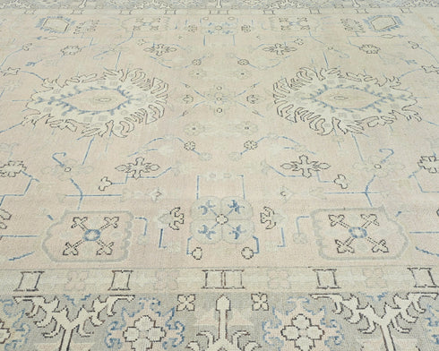 Muted Brown 9x12 Oushak Turkish Hand Knotted Traditional Soft Wool Area Rug