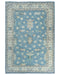 Blue 4x6 Ft Oushak Turkish Handmade Floral Traditional Veg Dye Wool Rug