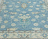 Blue 4x6 Ft Oushak Turkish Handmade Floral Traditional Veg Dye Wool Rug