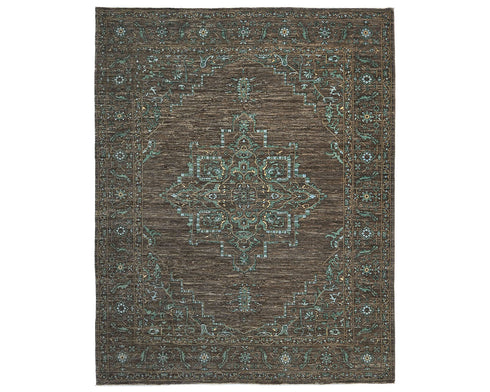 9x12 Zeigler Brown Afghan Hand Knotted Wool Area Rug