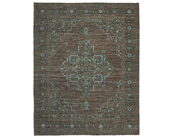 9x12 Zeigler Brown Afghan Hand Knotted Wool Area Rug