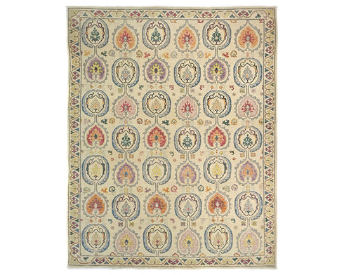 8x10 Zeigler Beige Afghan Hand Knotted Wool Area Rug