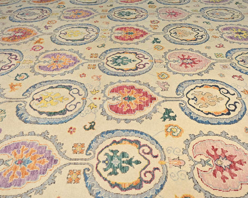 8x10 Zeigler Beige Afghan Hand Knotted Wool Area Rug