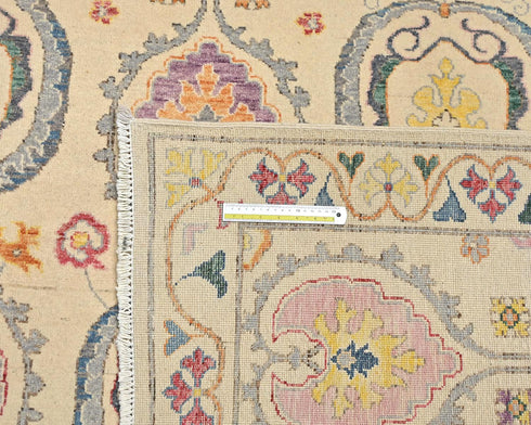 8x10 Zeigler Beige Afghan Hand Knotted Wool Area Rug