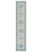 13 Ft Beige Blue Oushak Turkish Handwoven Traditional Soft Wool Runner Rug