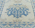 13 Ft Beige Blue Oushak Turkish Handwoven Traditional Soft Wool Runner Rug