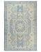 4x6 Oushak Gray Turkish Hand Knotted Geometric Organic Dye Wool Area Rug