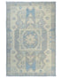4x6 Oushak Gray Turkish Hand Knotted Geometric Organic Dye Wool Area Rug