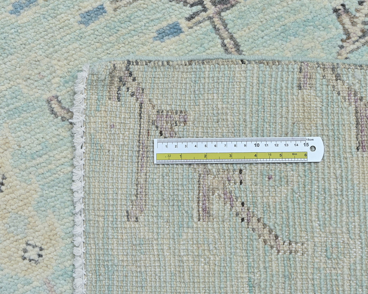 12 Ft Soft Blue Bakshaish Persian Style Afghan Hand Knotted Traditional Soft Wool Runner Rug