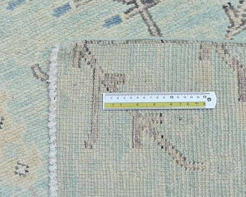 12 Ft Soft Blue Bakshaish Persian Style Afghan Hand Knotted Traditional Soft Wool Runner Rug