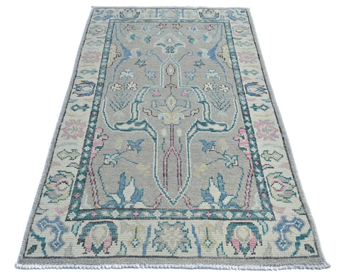 Alfombra tradicional turca Oushak de lana teñida con vegetales, color marrón, de 90 x 150 cm, hecha a mano