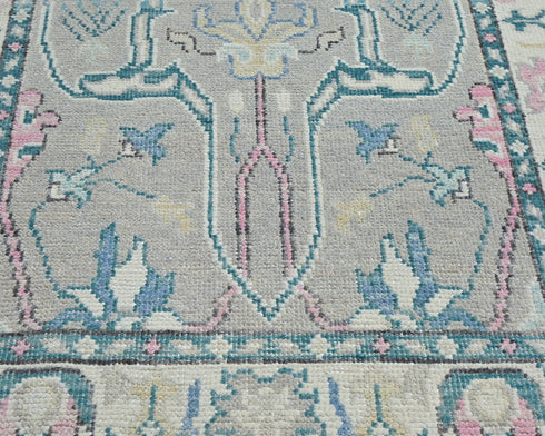 Alfombra tradicional turca Oushak de lana teñida con vegetales, color marrón, de 90 x 150 cm, hecha a mano