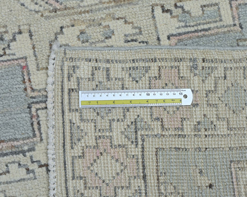 Gray 3x5 Oushak Turkish Hand Knotted Geometric Soft Wool Area Rug