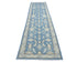 12 Feet Blue Oushak Turkish Hand Knotted Traditional Soft Wool Runner Rug