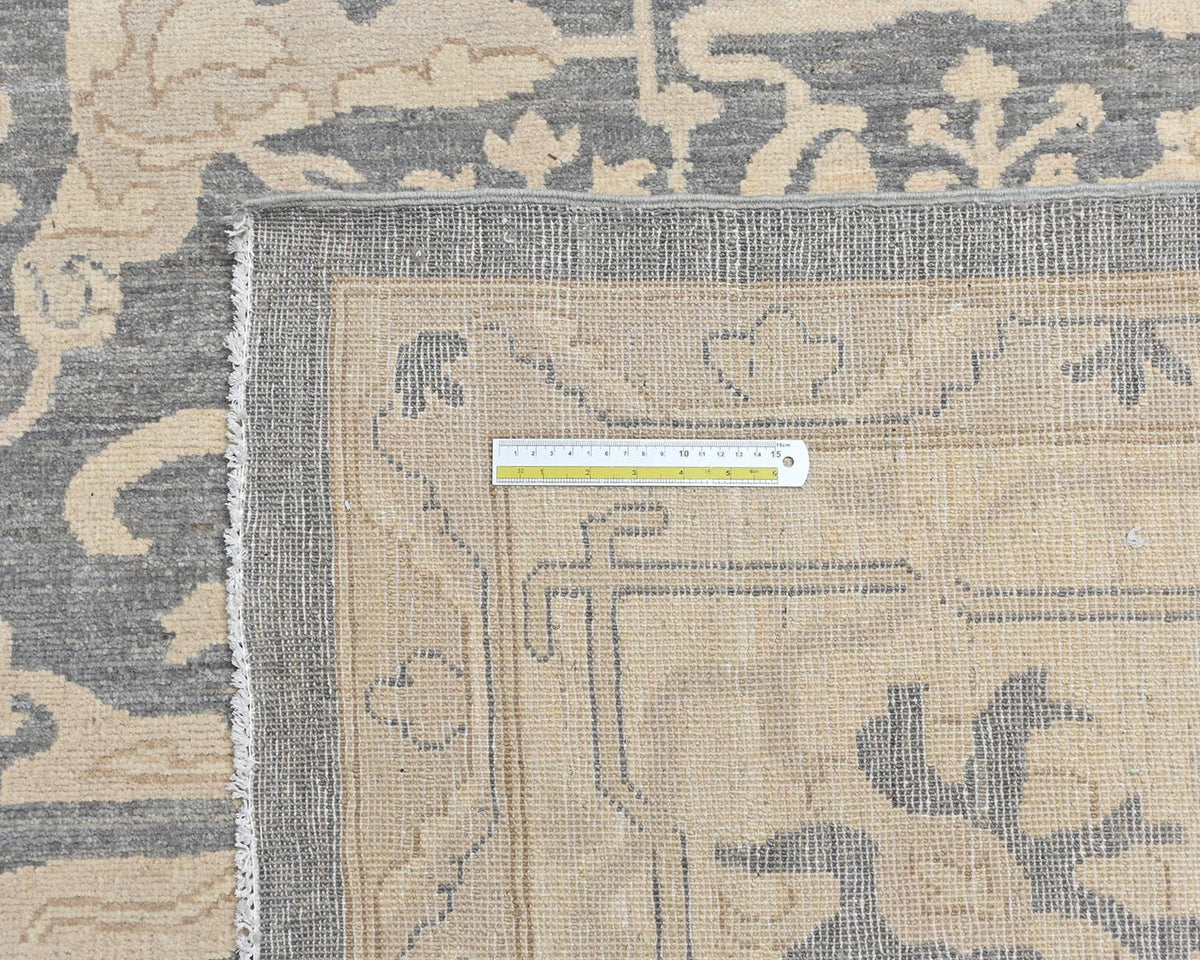 12x14 Ziegler Gray Afghan Hand Knotted Wool Area Rug